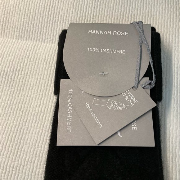 HANNAH ROSE 100% Cashmere Mittens Black Chunky Cable-Knit Soft Touch Screen Cuff - Picture 5 of 5
